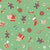 CHRISTMAS FABRIC - 0.5 Metre - DASH20 - Christmas Bells on Green Fabric - Christmas Fabric by Dashwood - 100% Cotton