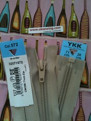 YKK Nylon Open End Zip 71cm 28inch: Beige (572)