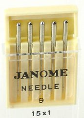 Janome standard sewing machine needles UK Size 9 - Metric Size 60 (15x1)