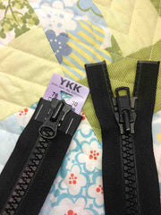 YKK Vislon Two-Way Open End Zip 117cm 46inch: Black (580)