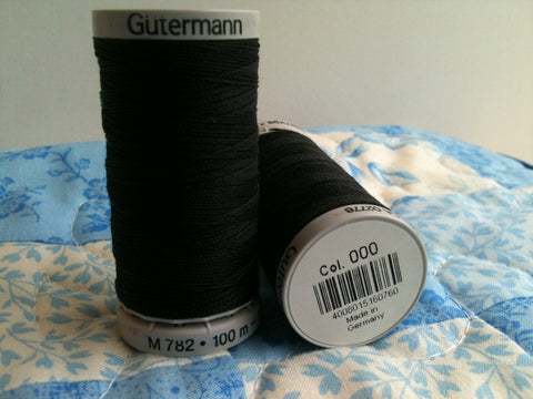 Extra-Upholstery Thread Col.blk 100m Black
