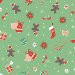 CHRISTMAS FABRIC - 0.5 Metre - DASH20 - Christmas Bells on Green Fabric - Christmas Fabric by Dashwood - 100% Cotton