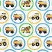 Construction Site Diggers Trucks Theme in BLUE, YELLOW and GREEN Co-Ordination from Fabric Freedom - 100% Cotton British Designed Craft Fabrics for Patchwork and Quilting Co-ordinated Colours and Prints - (Price per /QUARTER Metre)