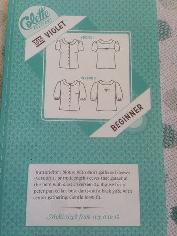 Colette beginner blouse pattern 1015 Violet