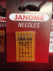 Janome Ball Point Needles UK Size Assorted 11 & 14 - Metric Size 75/90 (15x1SP)