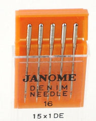 Janome Denim Needles UK Size 16 - Metric Size 1000 (15 x 1DE)