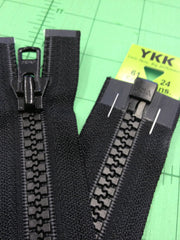 YKK Vislon Open End Zip 61cm 24inch Black (580)