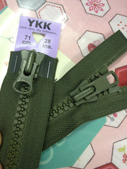 YKK Vislon Two-Way Open End Zip 71cm 28inch: Khaki (566)