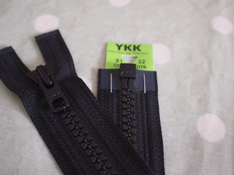YKK Vislon Open End Zip 86cm 34inch Black (580)