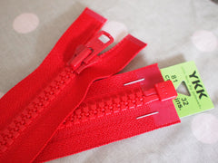 YKK Vislon Open End Zip 81cm 32inch Red (519)
