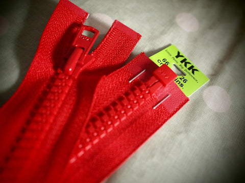 YKK Vislon Open End Zip 66cm 26inch Red (519)