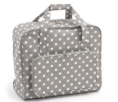 Sewing Machine Bag,carry case Hobby Gift Matt Grey Linen Polka Dot MR4660/268