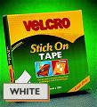 Velcro Stick-on, loop-side only tape, 5mx20mm, white