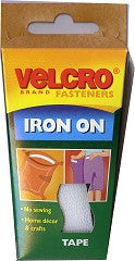 Velcro Iron-On Tape 1mx16mm White