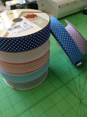 Polka Dot Spot 25mm Bias Binding folded