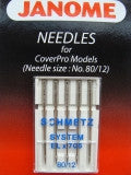 Janome ELX705 Needles Size 14 coverPro 1200d 5 thread